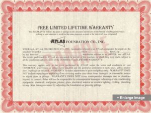 foundation repair warranty